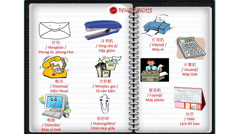 Từ vựng tiếng Trung văn phòng phẩm